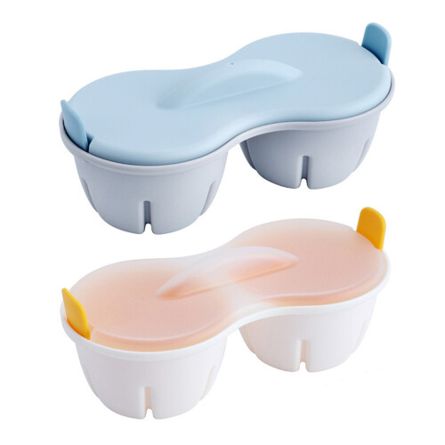 Convenient Microwave Safe Eggs Steamer Quick Steam-blue gray 1