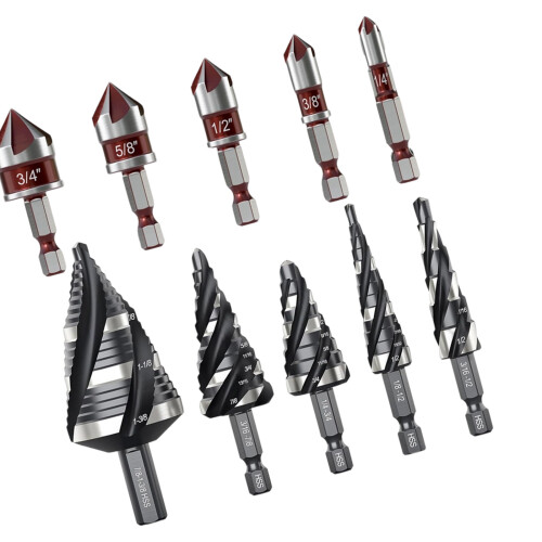Professionele multi-size conische boorset verzinkboorbeitels