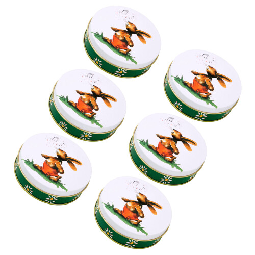 Set Of 6 Decorative Rabbit Design Metal Gift Boxes-B