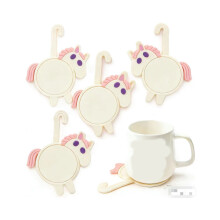 Lot de 4 supports à boissons pratiques en Silicone, animaux,-22