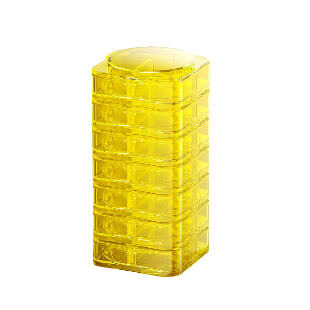 Portable Small Medicine Dispenser Pills Organizers For-Yellow 7