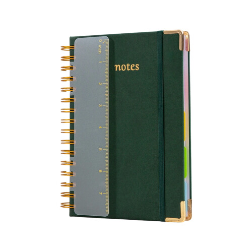 Notizbuch mit Doppelspulenbindung, 270 Seiten,-dunkelgrün