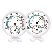 2 St Inomhustermometer Hygrometer 2 i 1 Temperaturluftfuktighetsmätare Utomhus för Vägg, Vit