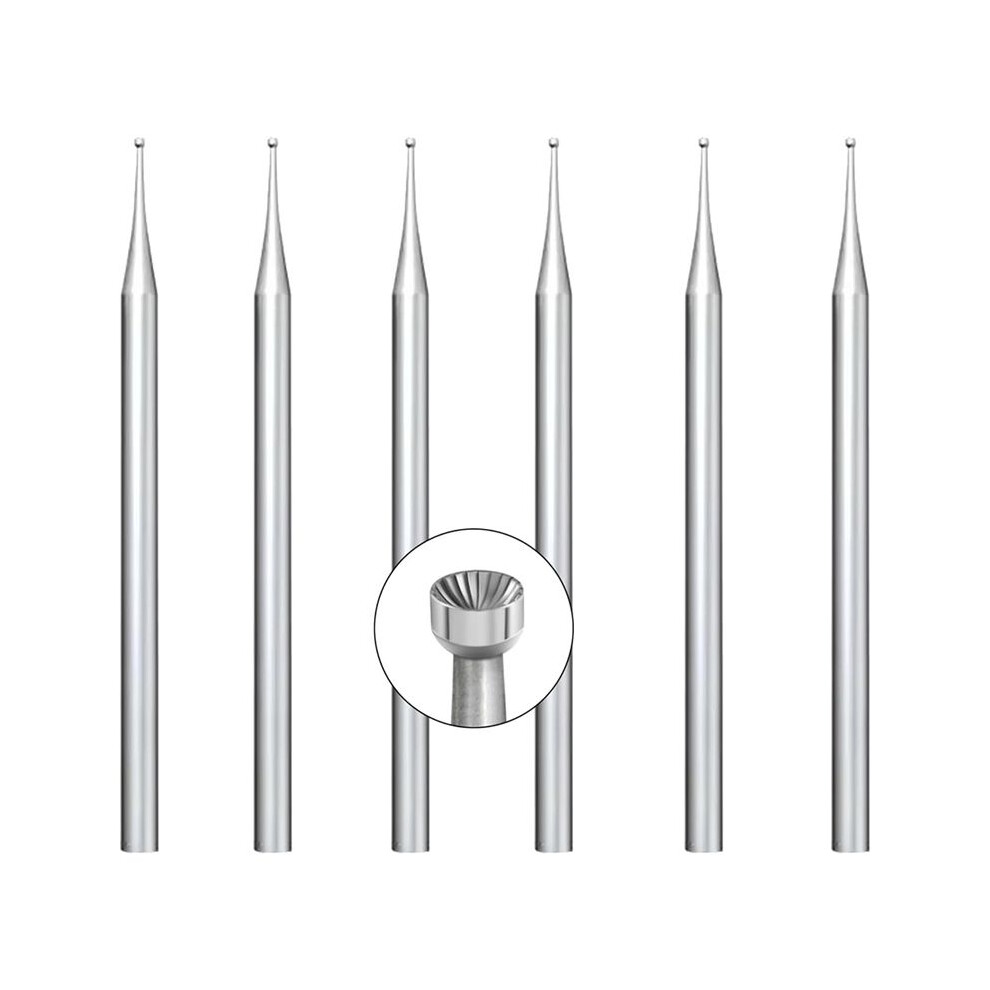 6 Pcs 1Mm Round Cup Burr - 3/32Inch Shank Wire Rounder Bits Jewelry Burs For Lapidary Making 6031977093188