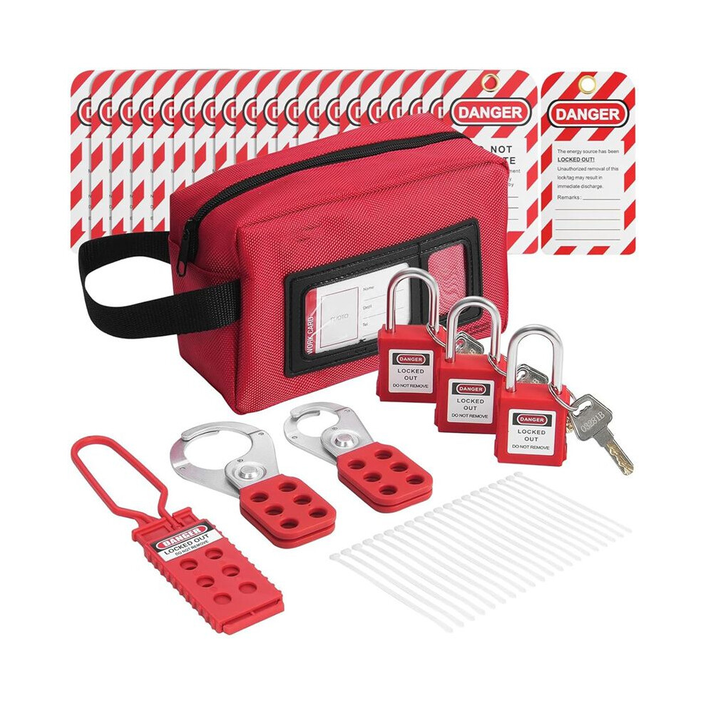 Electrical Lockout Tagout Kit, 26 Pcs Safety Loto Kit For Industrial, Electric Power, Machinery 4713901453962