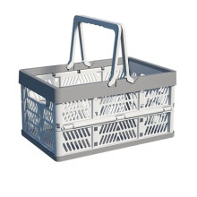 Outdoor Folding Picnic Basket Portable Camping Storage Container Plastic Frame Large Capacity Supermarket Shopping C