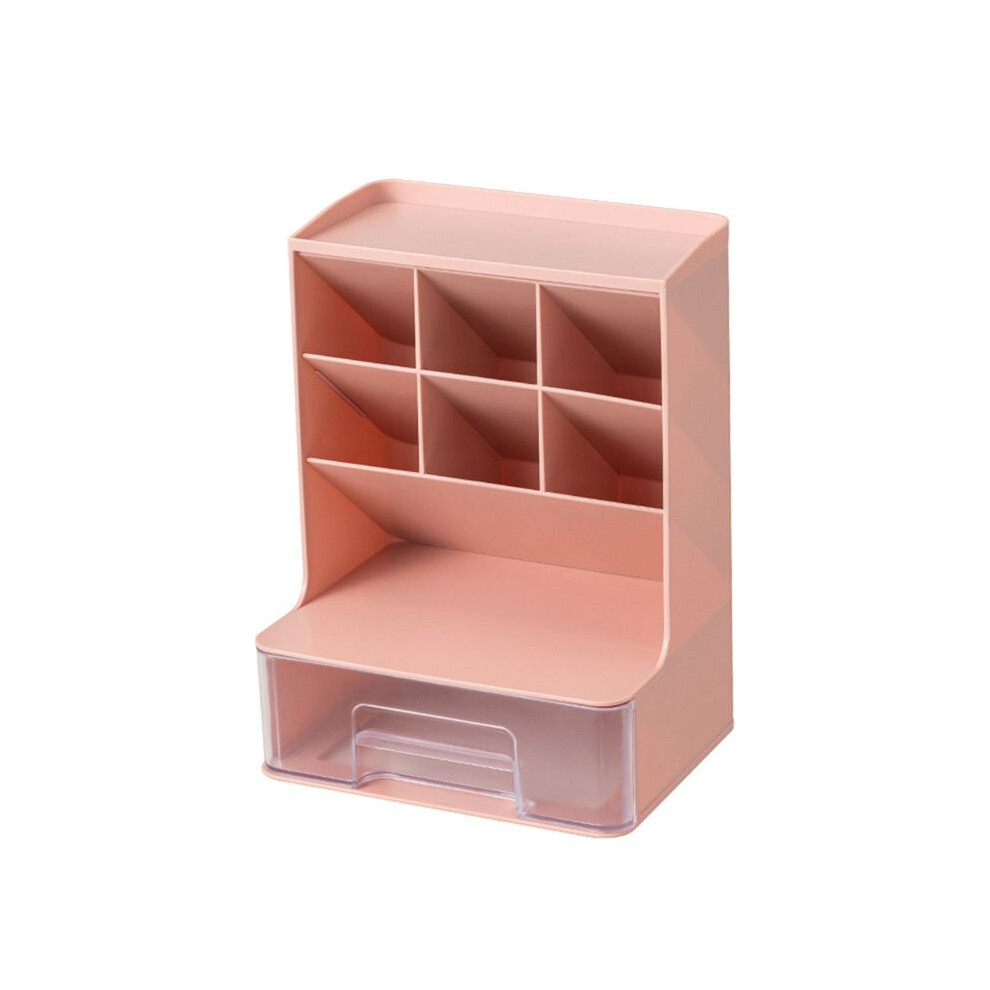 Tauoh Desk Organizer, Desk Pen Holder, Pencil Organizer With 7 Compartments And 1 Drawer For School, Dormitory Storage Rack,B