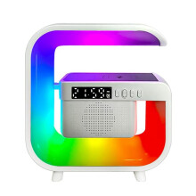 Wireless Charger Stand 5.0 Speaker Multifunction FM TF RGB Night Light Fast Charging Station for Smartphone-A