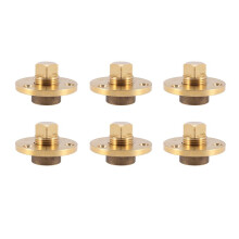 6X Messing Aftapplug Brons Garboard Marine Boot Jacht Schroef Aftapplug 1 Inch Montagegat Vissen