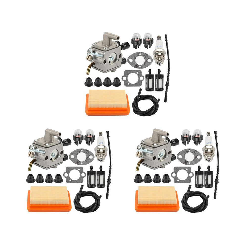 3X Carburetor Air Filter Kit For Fs120 Fs200 Fs250 Fs300 Fs350 Fr350 Fr450 Fr480 Replace 4134 120 0653 4134 120 4711037278350