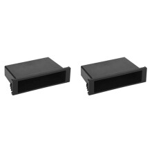 2 Stuks Universele Auto Dubbele 1 Din Dash Bekerhouder Opbergdoos Plastic voor Stereo Radio