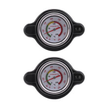 2pcs High Pressure Radiator Cap with Temperature Gauge 1.8 Bar Radiator Cap 25.6Psi for
