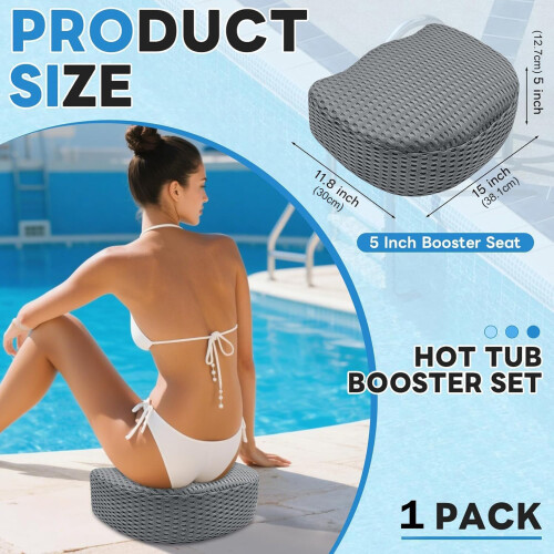 Antislip Hot tubs Seat Elevator Cushion Comfortable Height-blue 2