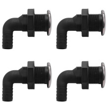 4pcs 3/4 Inch Universal Hull Hose Connector Nylon Water Outlet Marine Ship Accessories