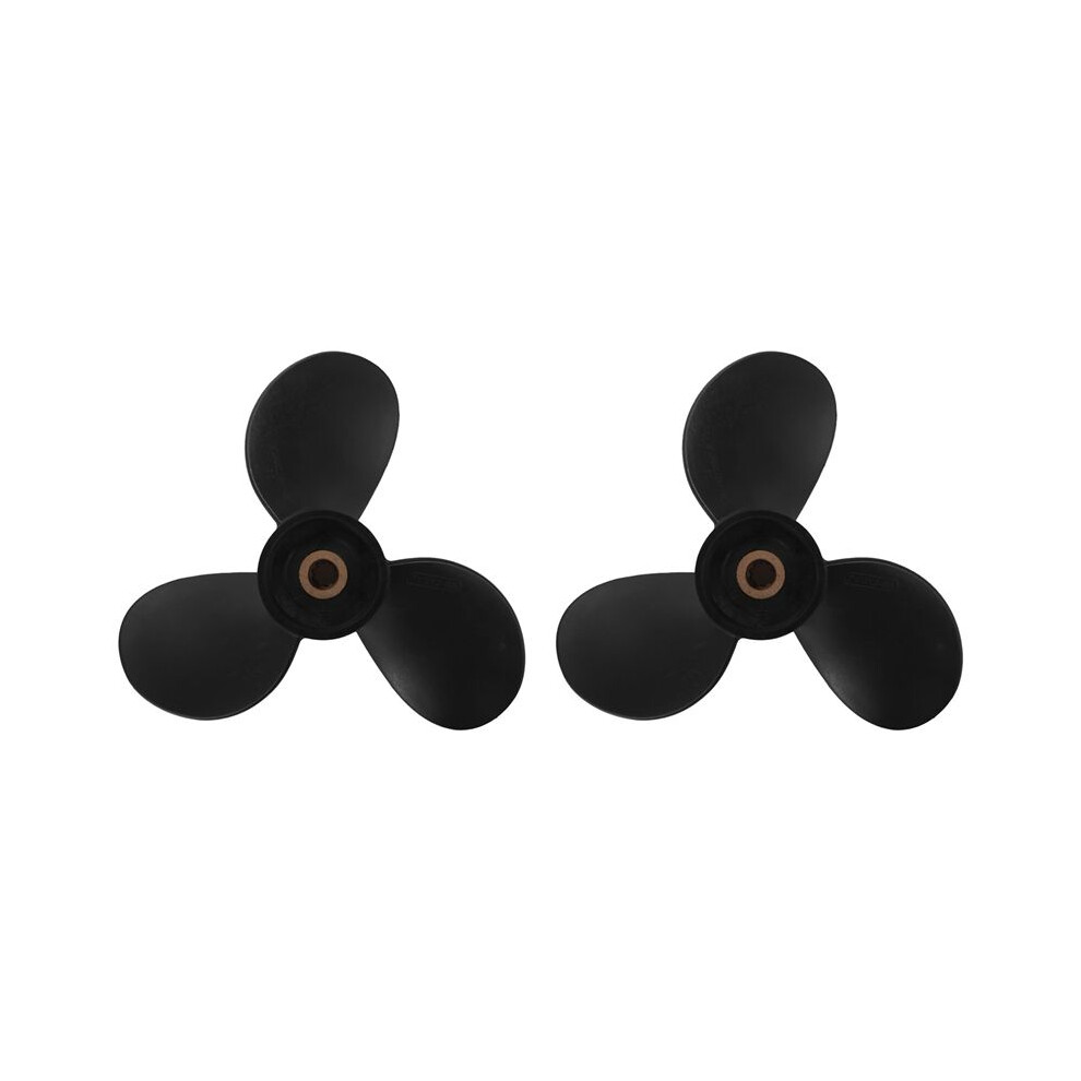 2X Outboard Propeller 6E0-45941-01-El 7 1/2X8-Ba For 4Hp-6Hp Plastic Alloy 3 Blade 9 Spline Tooth Black 6134130621263