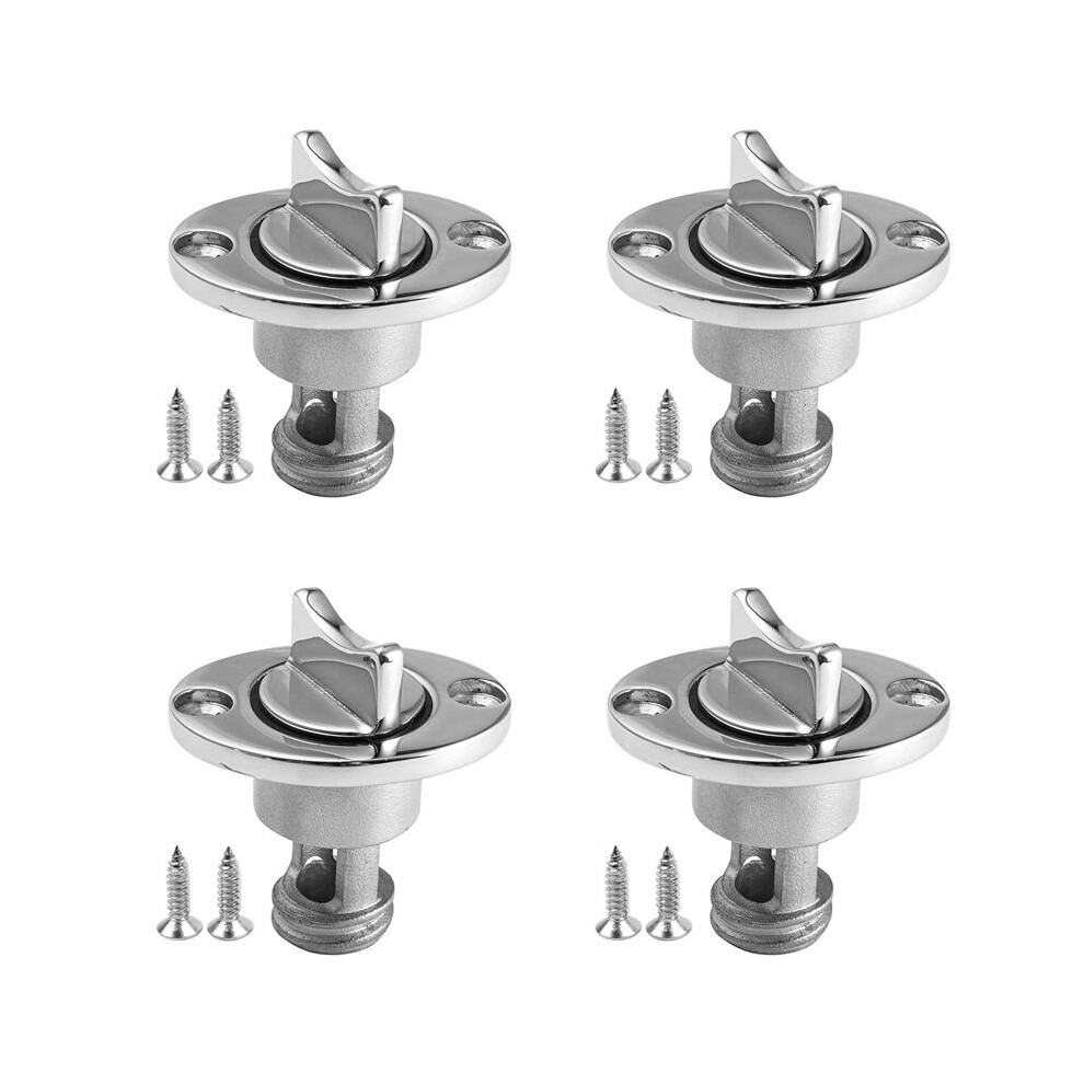4X Oval Garboard Drain Plug Marine 316 Stainless Steel Drain Plug Fits 1 Inch Hole Boat Transoms Drain Plug With Screws 4712088451440