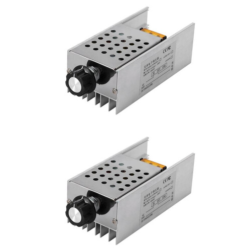 2X AC 220V 6000W SCR Voltage Regulator Controller Electronic Dimmer Thermostat Speed Regulation Mold with Case