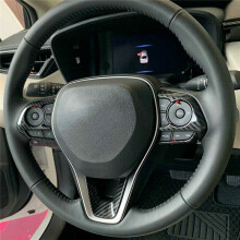 3PCS for 2019-2020 Carbon Fiber Style Hatchback Steering Wheel Button Cover Trim