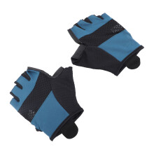 Gants demi-doigts en PU, taille M, bleu, respirants, antidérapants.