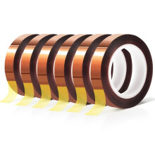 6 Rollen 10 mm X 33 M Hittetape Hittebestendige Tape voor Hoge Temperaturen Warmteoverdrachtstape voor Warmtesublimatiepers Vinyl