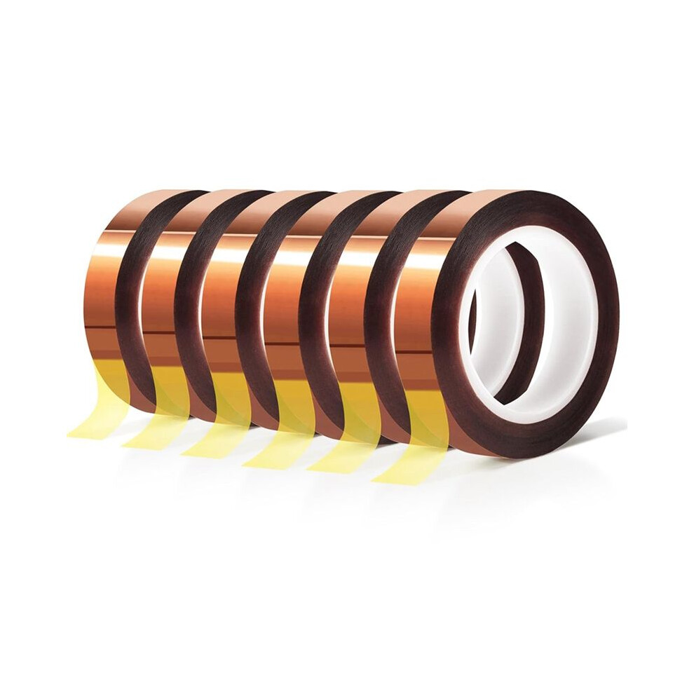 6 Rolls 10Mm X33m Heat Tape High Temperature Heat Resistant Tape Heat Transfer Tape For Heat Sublimation Press Vinyl 6031379166589