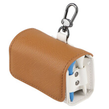 Bag Pouch Color-Blocked  Tees Bag Pouch Holder Magnetic Metal Hangings Buckle for 2  Balls Brown
