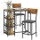 Homcom HOMCOM Industrial Bar Table Set with Storage and Padded Seats, Rustic Brown 2