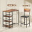 Homcom HOMCOM Industrial Bar Table Set with Storage and Padded Seats, Rustic Brown 3