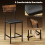 Homcom HOMCOM Industrial Bar Table Set with Storage and Padded Seats, Rustic Brown 5