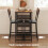 Homcom HOMCOM Industrial Bar Table Set with Storage and Padded Seats, Rustic Brown 6