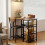 Homcom HOMCOM Industrial Bar Table Set with Storage and Padded Seats, Rustic Brown 8