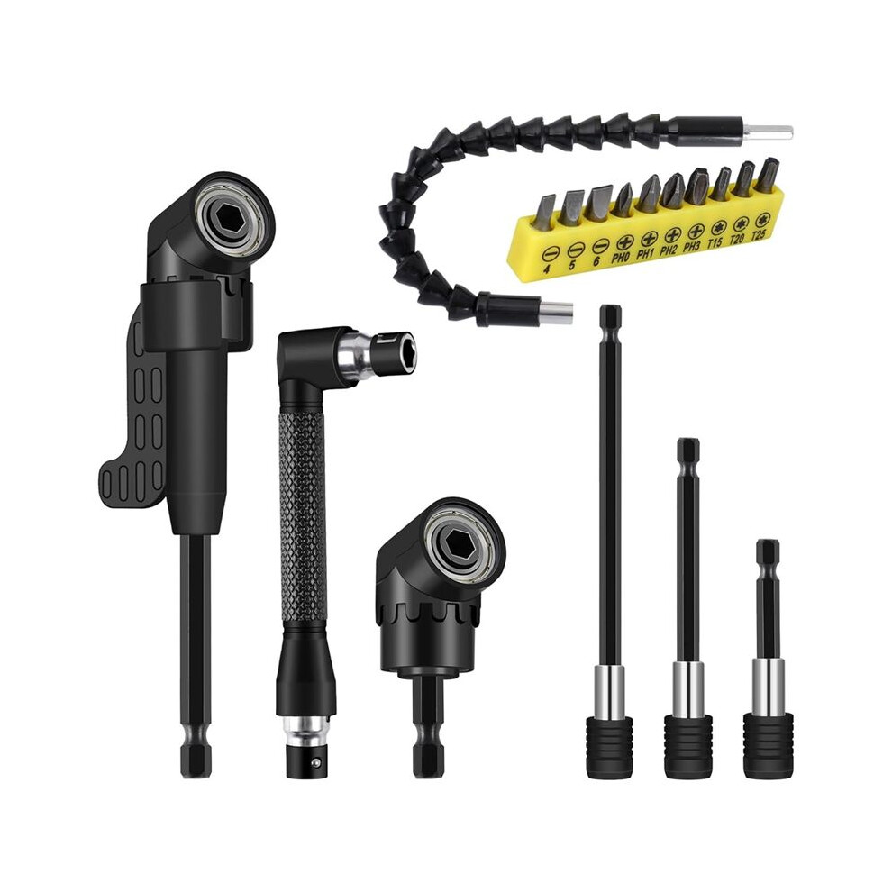 17 Flexible Drill Bit Extension Set:105 Right Angle Drill Attachment,Drill Bit Holder,Screwdriver Bits 90 Angled Bits 4711695816291