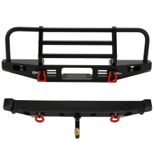 RC Car Metal Front Bumper with Led Light and Rear Bumper for 1/10 RC Crawler -4 -4 Axial SCX10 Upgrade Parts