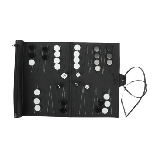 Roll  Backgammon Set BäRbara ResebräDspelsset för Vuxna och Barn Vikbar PU Classic Chess Board Roll-