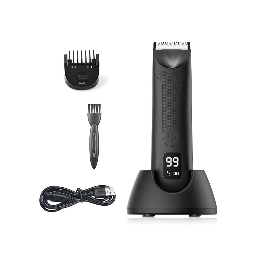 Trimmer for Men Replaceable Ceramic Blade Heads Waterproof Wet/Dry Groin & Body Shaver Groomer,B