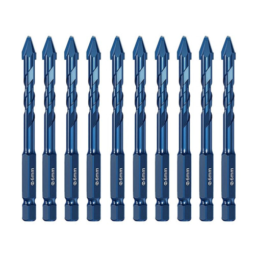 10Pcs High Hardness Eccentric Drill Precision Drilling 6mm Glass Tile Ceramic Punching Rock Slab Triangle Drill Bit