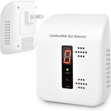 Gas Leak Detector for Natural Gas, Methane, LPG - Plug-in Digital Alarm with Real- Concentration Display US Plug