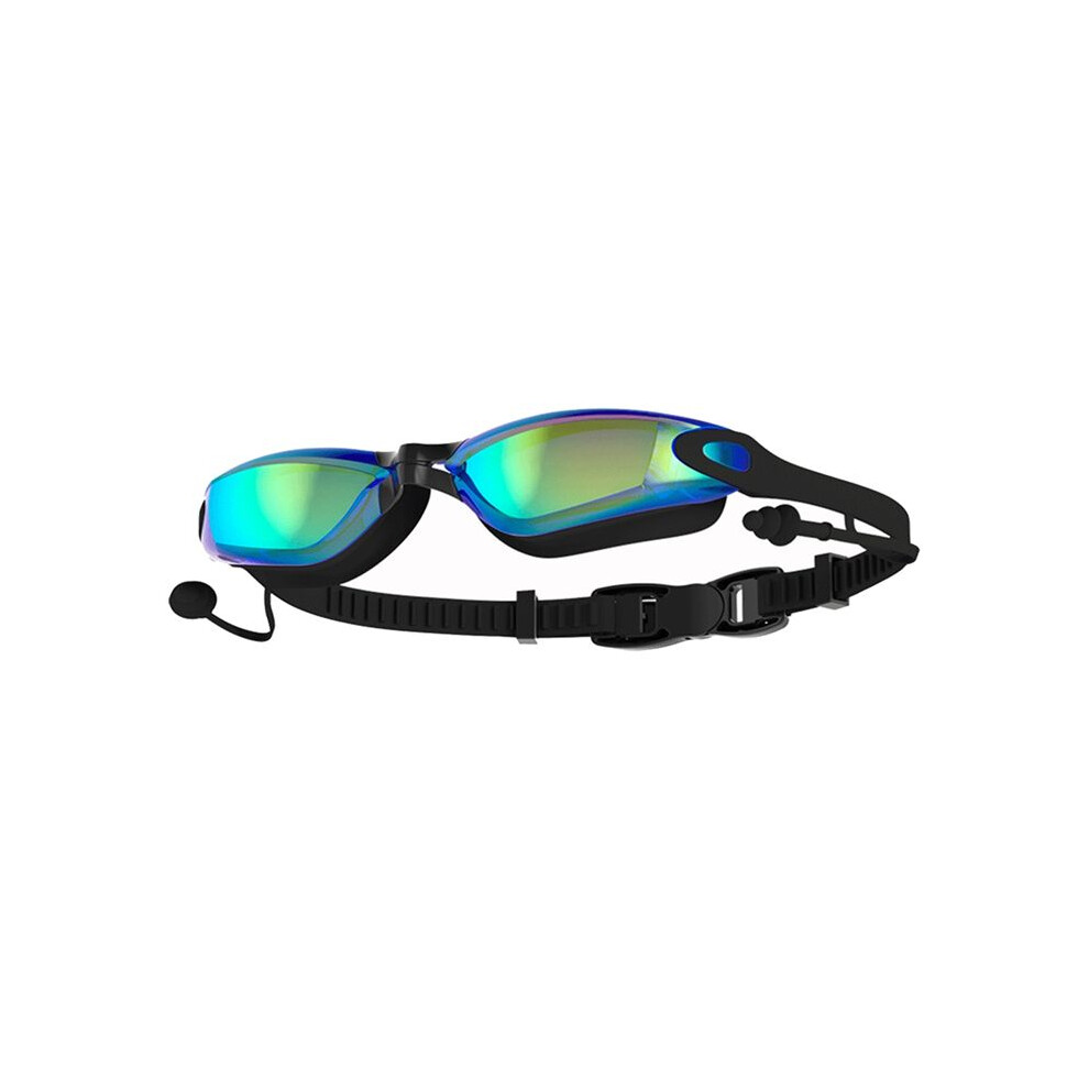 Swimming Goggles With Earplug Design, Waterproof, Fog-Proof, Uv-Proof, Suitable For Men, Women And Teenagers, Black 6133053013469
