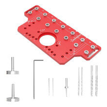 2in1 Door Handle Shelf Pin Drilling Guide Jig Woodworking Hinge Drilling Locator Hinged Cabinet Door Hole Puncher Jig A