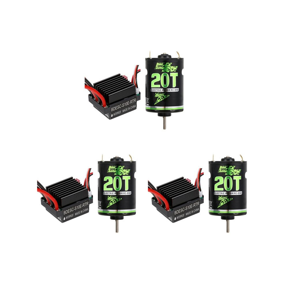 3X 320A Esc + 540 Brushed Motor For 1/10 Rc Car Axial Scx10 90046 Trx4 D90 Hsp Hpi Redcat, 20T 6034194432174