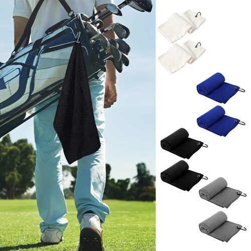 High Strength Golf Towel Long Time Use Polyester Fabric-Blue 1