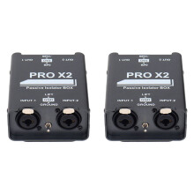 2X Novo Isolador de Áudio Bidirecional, Eliminador de Corrente de Áudio, XLR 6.5, Isolador de Permalloy, Mixer para Transmissão Ao Vivo