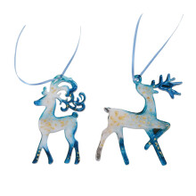 1 Stück Rentier-Schneeflocken-Weihnachtsornament aus-A