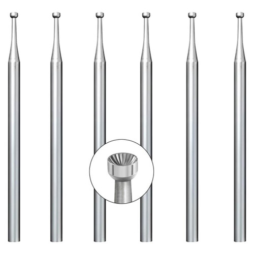 6peças de Rebarbas de Copo Redondo de 1,6 mm - Brocas Redondas de Fio de Haste de 3/32 Polegadas para Fabricação de Lapidação