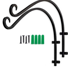 2 Stuks Zware Hangende Plantenbeugel, 16 Inch Buitenmuur Gebogen Ophangbeugel voor Hangende Bloemenmand, Vogelvoeder