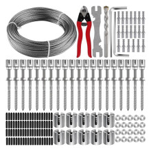 100FTGarden Wire Trellis for Climbing Plants, Stainless Steel Garden Trellis Wire Ropes System Kit for Plants Vines