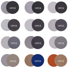 120 Stuks 3 Inch Schuurpapier Polijstpad, Bankslijpopzetstuk, Korrel 60-10000, Schuurbevestigingsset voor Hout, Hars