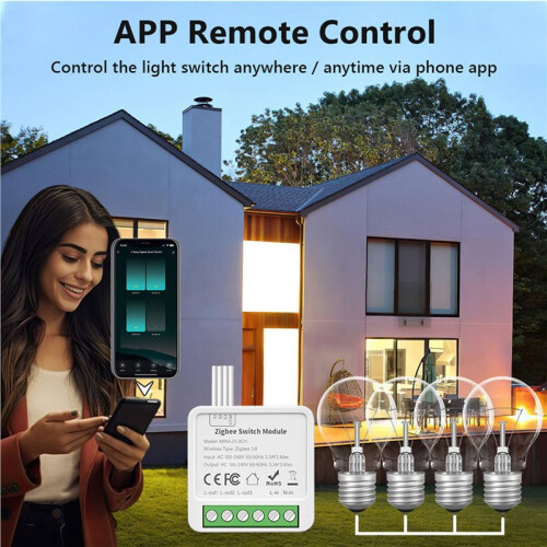 2X Tuya Zigbee 3 CH DIY   3-Way Control Light Relay  Life Wireless Remote Control Zigbee  Module 1