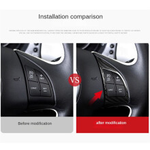 Real Hard Carbon Fiber Sticker for 500 Abarth 595 2010-2015 Car Steering Wheel Button Interior Trim(A)