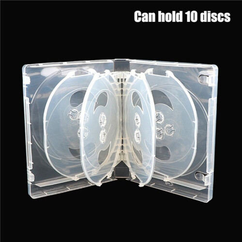 2X CD Storage Box 10-Piece Pack CD Case Plastic Double-Sided CD Storage Car CD Case Thickened DVD Case,White 1